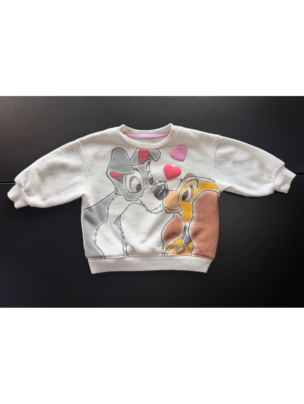 Disney Classics Lady and the Tramp Baby 12M Sweatshirt Pullover Hearts
